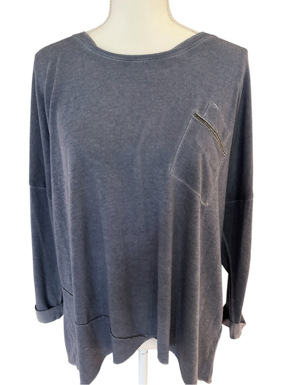 Democracy Knit Top With Silver Detail